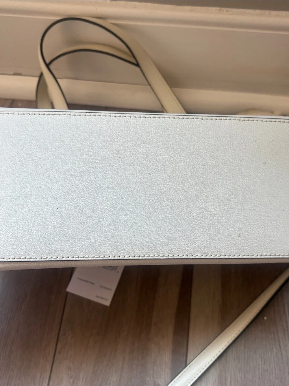 kate spade White Leather Shoulder Tote with Detachable Crossbody Strap